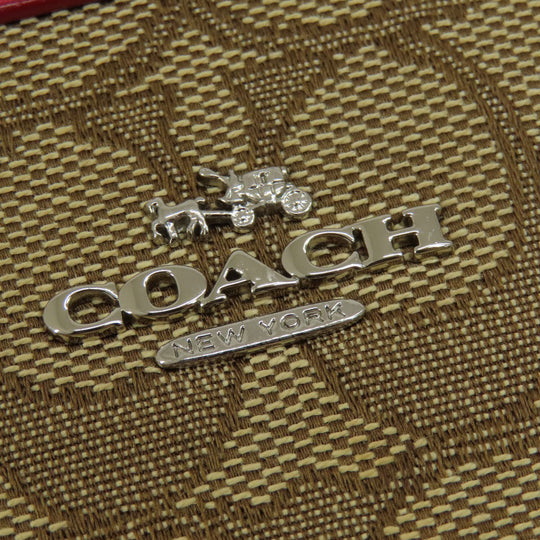 COACH Handbag F36905 canvas Brown Signature 2WAY Women Used Authentic