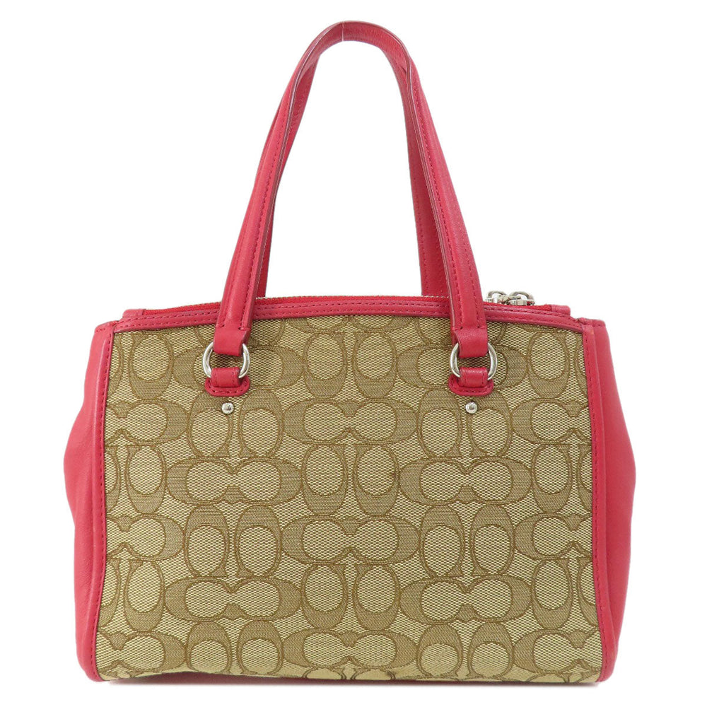 COACH Handbag F36905 canvas Brown Signature 2WAY Women Used Authentic