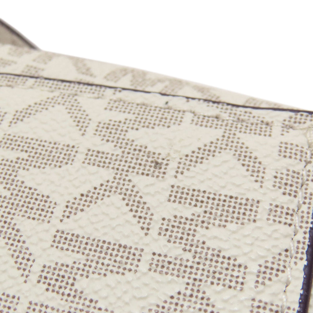 MICHAEL KORS Shoulder Bag PVC white Emilia MK Signature Women Used Authentic
