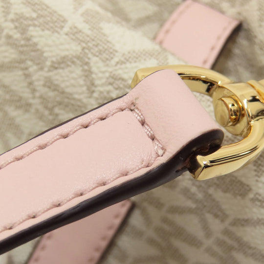 MICHAEL KORS Shoulder Bag PVC white Emilia MK Signature Women Used Authentic