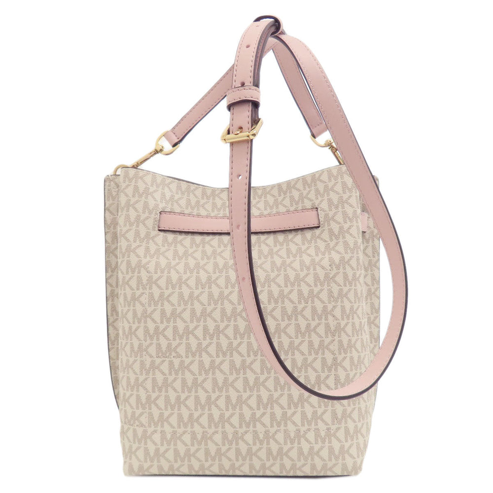 MICHAEL KORS Shoulder Bag PVC white Emilia MK Signature Women Used Authentic