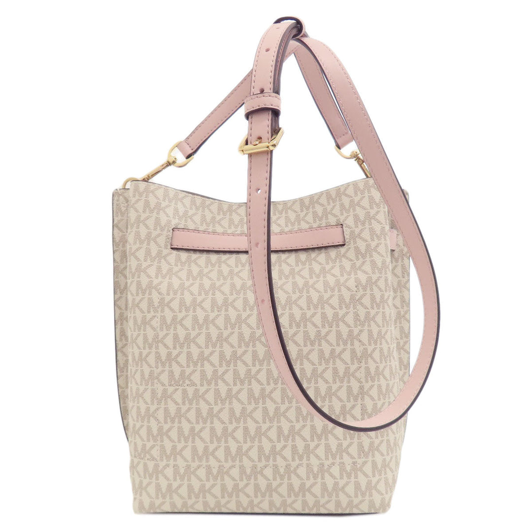 MICHAEL KORS Shoulder Bag PVC white Emilia MK Signature Women Used Authentic