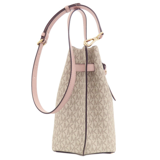 MICHAEL KORS Shoulder Bag PVC white Emilia MK Signature Women Used Authentic