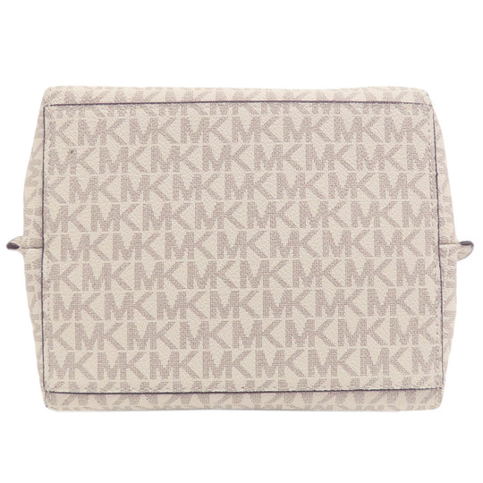 MICHAEL KORS Shoulder Bag PVC white Emilia MK Signature Women Used Authentic