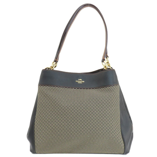 COACH Tote Bag F27575 canvas black logoMetal Women Used Authentic