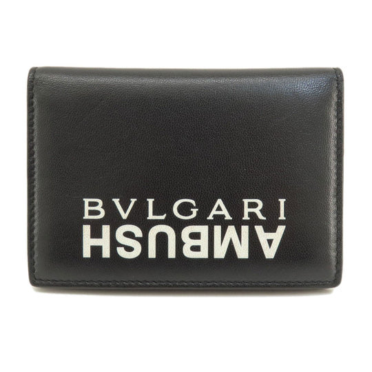 BVLGARI Card Case leather black AMBUSH Women(Unisex) Used Authentic