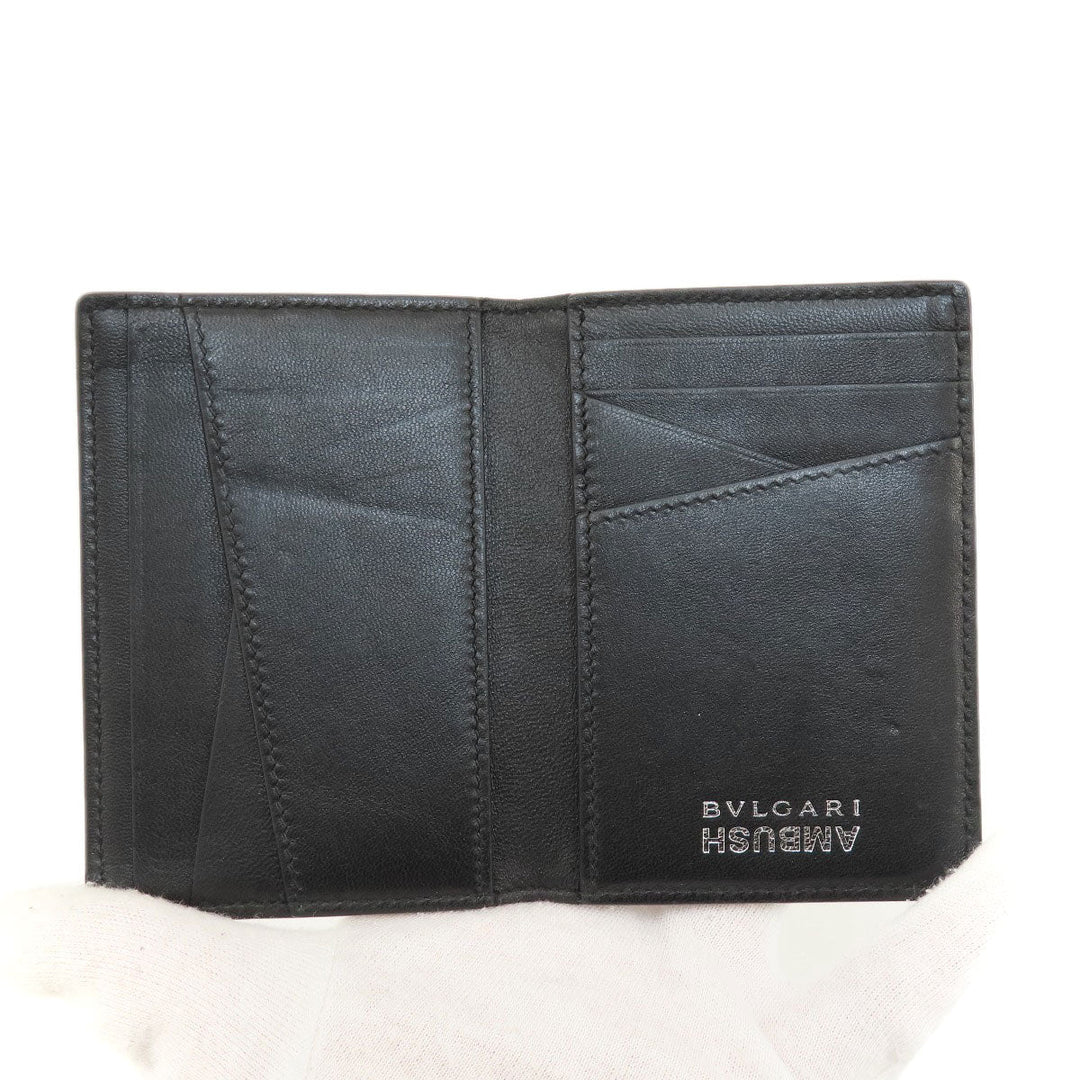 BVLGARI Card Case leather black AMBUSH Women(Unisex) Used Authentic