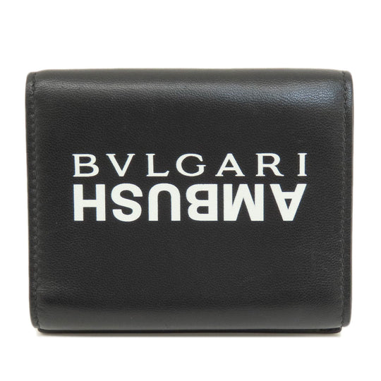 BVLGARI Bifold Wallet leather black AMBUSH mens Used Authentic