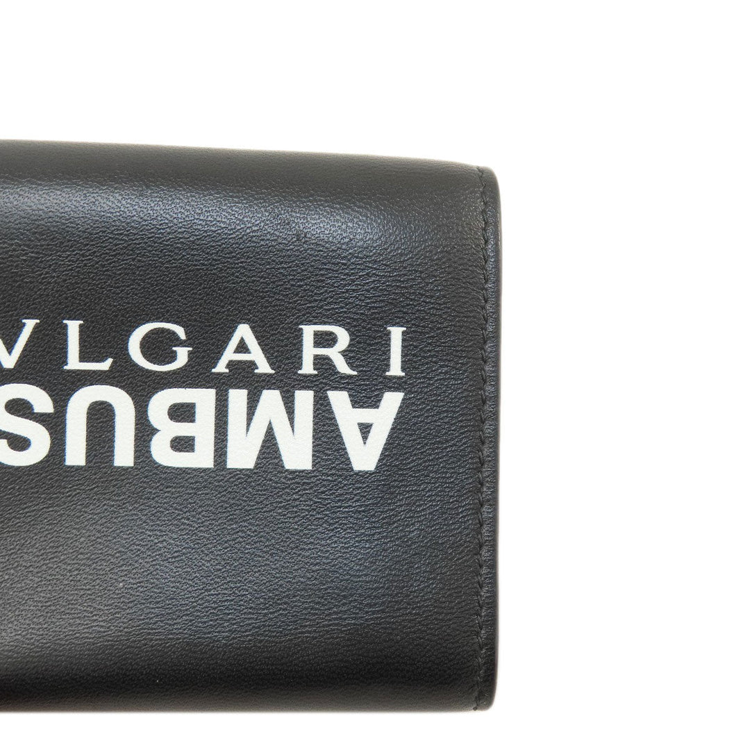 BVLGARI Bifold Wallet leather black AMBUSH mens Used Authentic