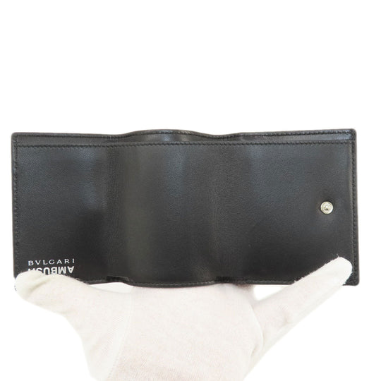BVLGARI Bifold Wallet leather black AMBUSH mens Used Authentic