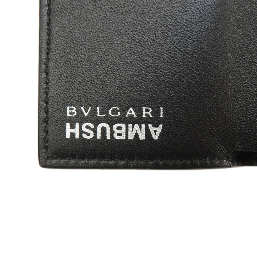 BVLGARI Bifold Wallet leather black AMBUSH mens Used Authentic