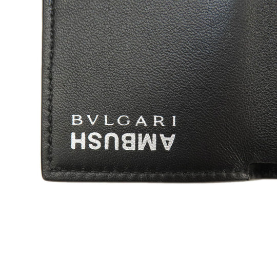BVLGARI Bifold Wallet leather black AMBUSH mens Used Authentic