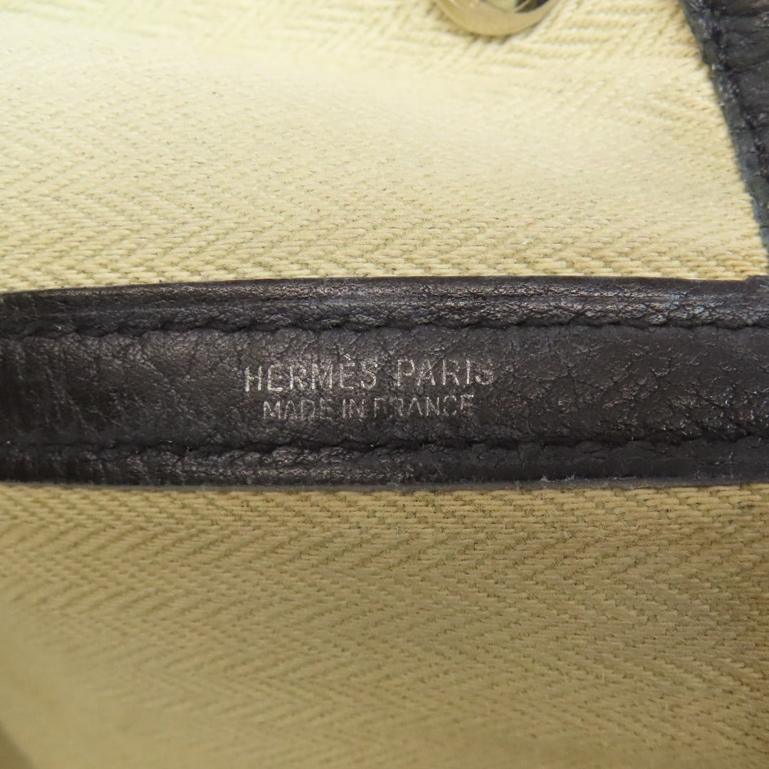 HERMES Tote Bag Togo black Garden Party PM SilverMetal Women Used Authentic