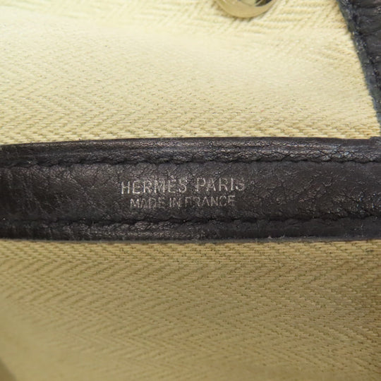 HERMES Tote Bag Togo black Garden Party PM SilverMetal Women Used Authentic