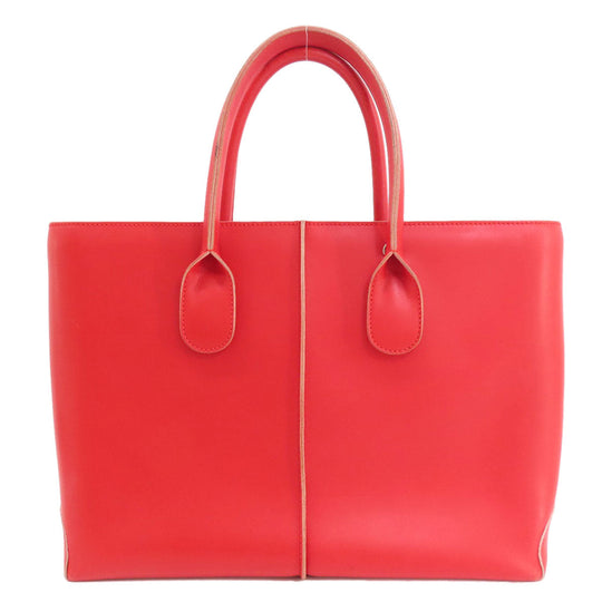 TOD’S Tote Bag leather Red Simple design