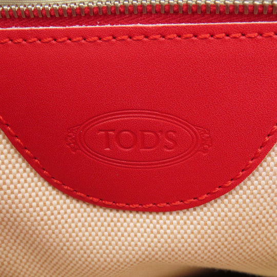 TOD’S Tote Bag leather Red Simple design