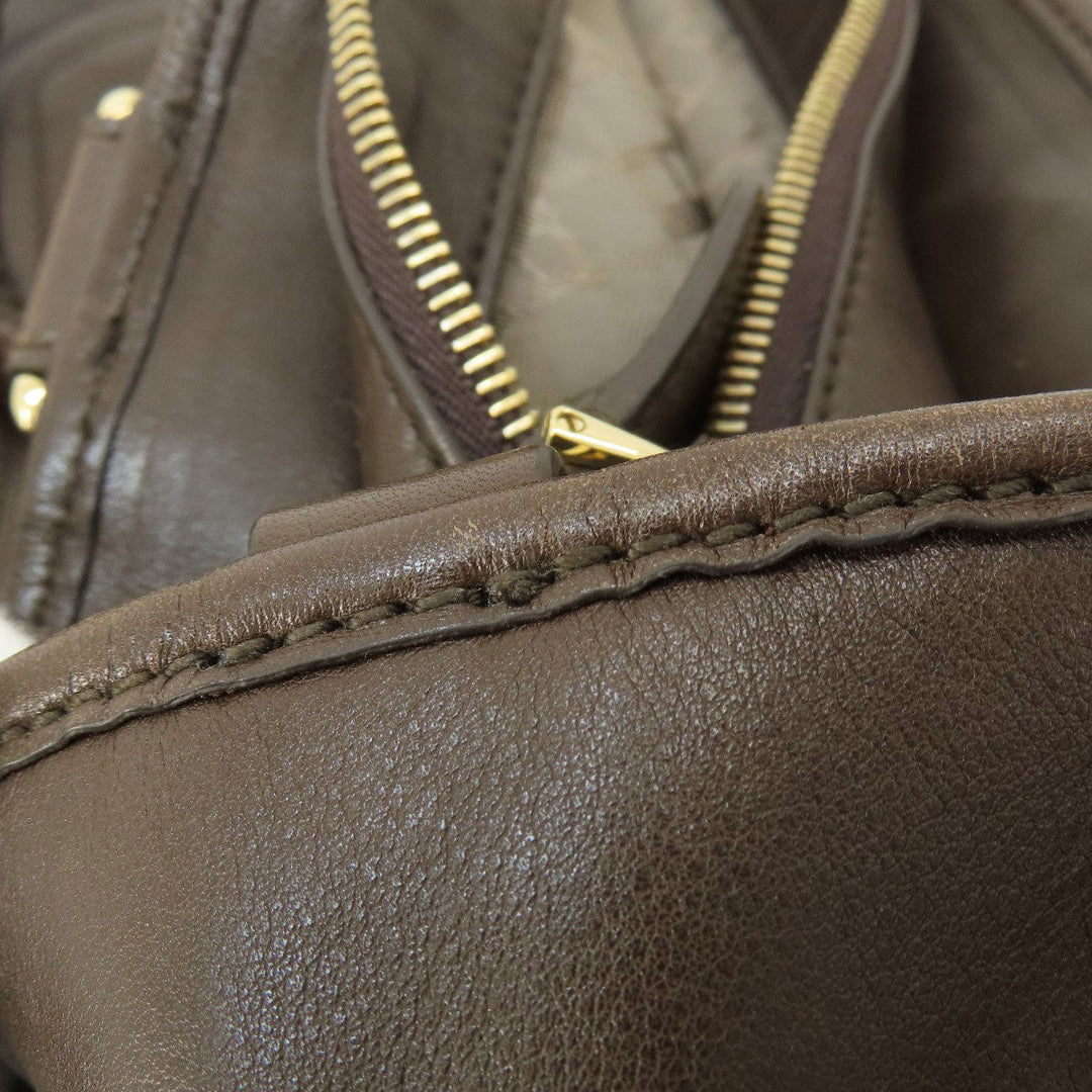 BALLY Tote Bag leather Brown 2WAY Women Used Authentic