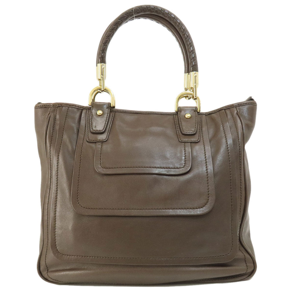 BALLY Tote Bag leather Brown 2WAY Women Used Authentic