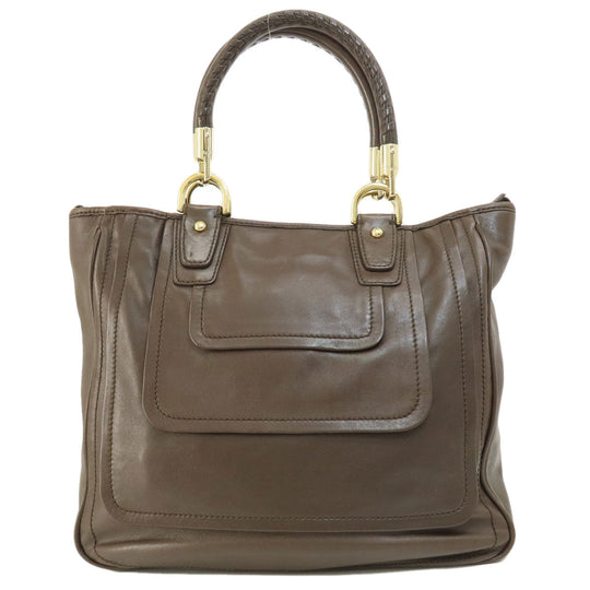 BALLY Tote Bag leather Brown 2WAY Women Used Authentic