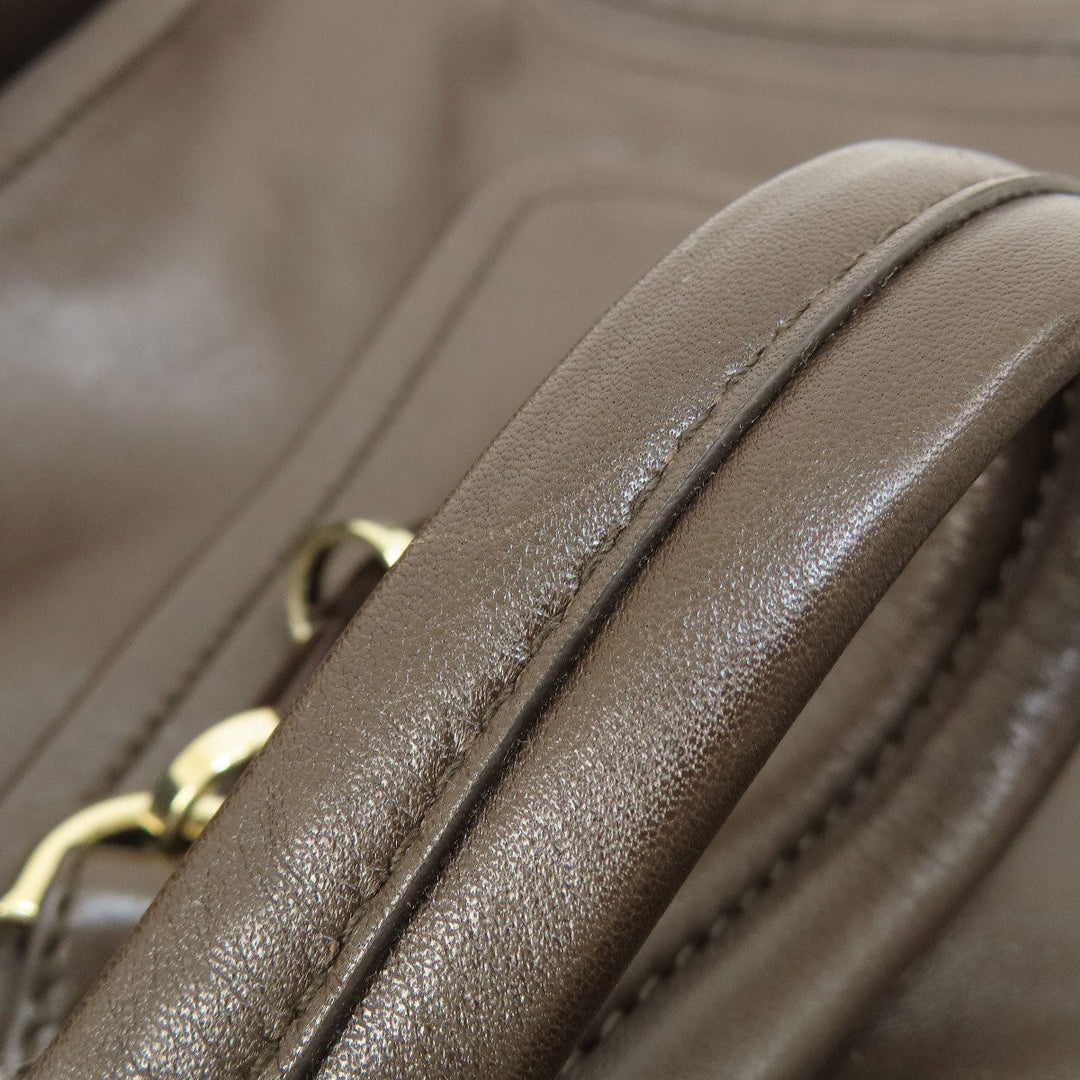 BALLY Tote Bag leather Brown 2WAY Women Used Authentic