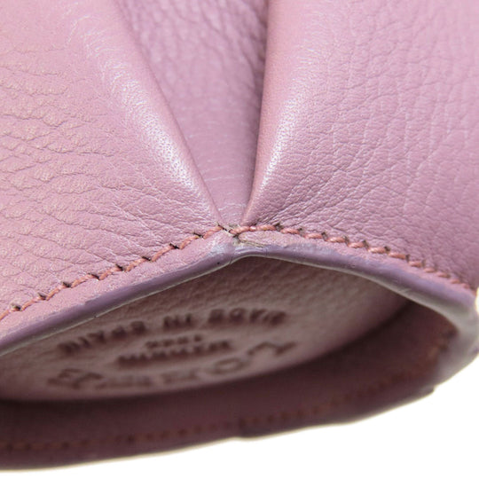 LOEWE Coin case leather purple Cow motif Women Used Authentic