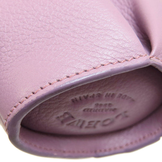 LOEWE Coin case leather purple Cow motif Women Used Authentic