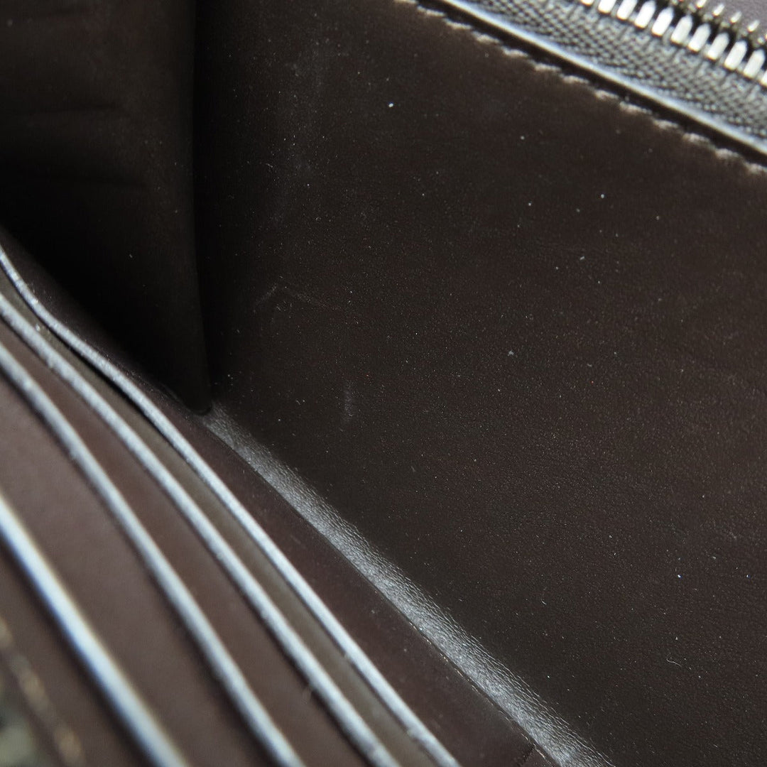 Berluti Long Wallet Purse leather Brown Calligraphy