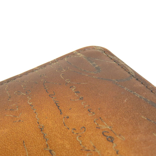 Berluti Long Wallet Purse leather Brown Calligraphy