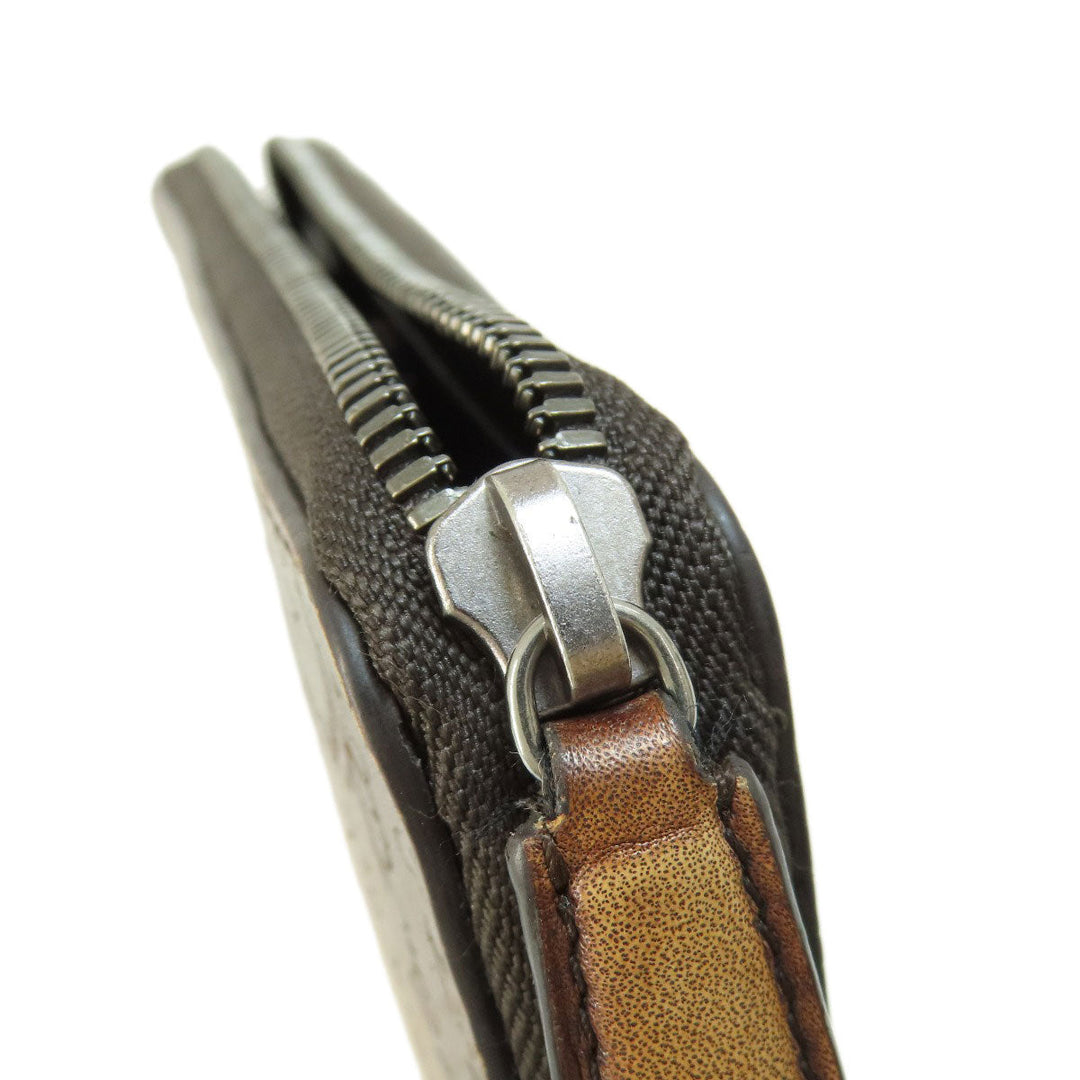 Berluti Long Wallet Purse leather Brown Calligraphy