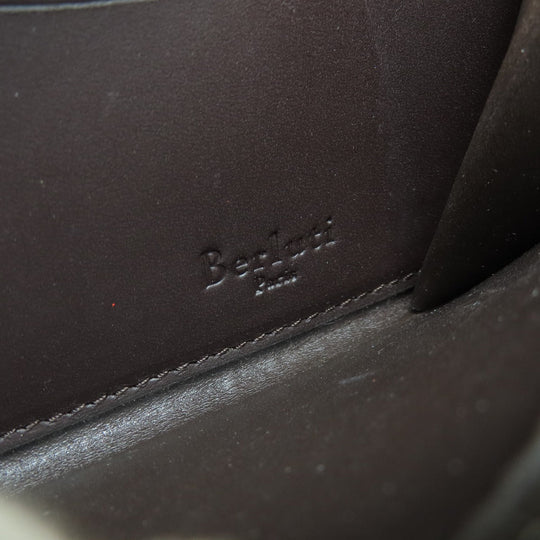 Berluti Long Wallet Purse leather Brown Calligraphy