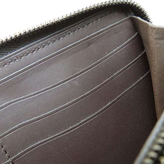Berluti Long Wallet Purse leather Brown Calligraphy