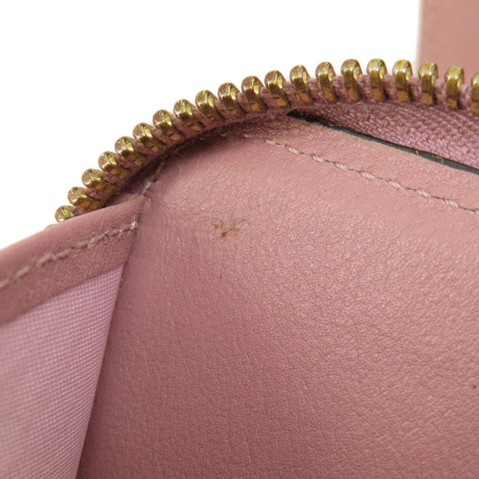 Valentino Bifold Wallet leather pink Studs Women Used Authentic