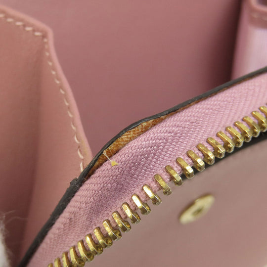 Valentino Bifold Wallet leather pink Studs Women Used Authentic