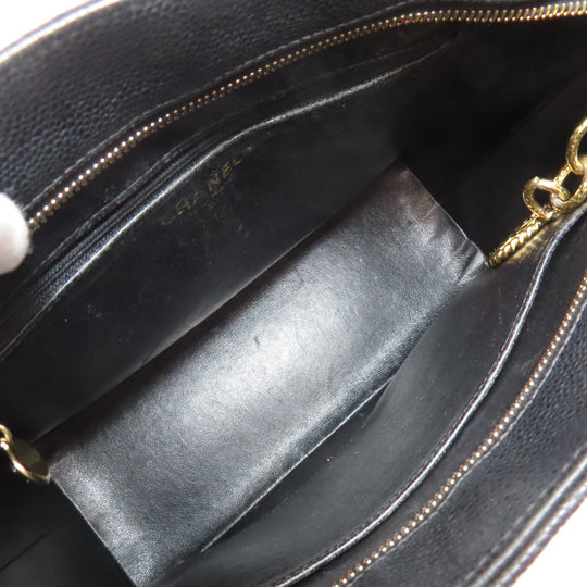 CHANEL Tote Bag Grained Calfskin Skin black Replica Tote Gold Metal