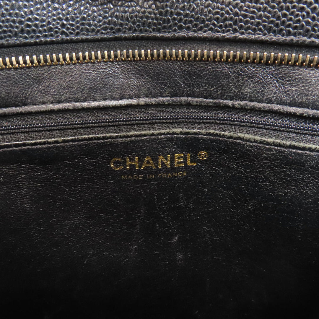 CHANEL Tote Bag Grained Calfskin Skin black Replica Tote Gold Metal