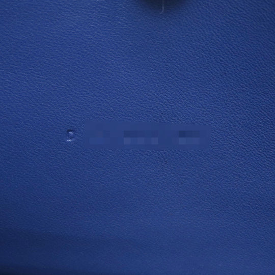 HERMES Long Wallet Purse Calfskin blue Dogon Long SilverMetal Women Used Authentic