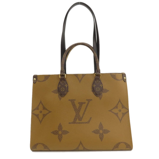 LOUIS VUITTON Tote Bag M45321 Monogram reverse Brown On the Go MM Monogram Giant Women Used Authentic
