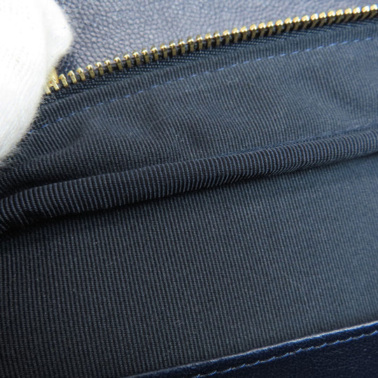 CHANEL Shoulder Bag Grained Calfskin Skin Navy Matelasse ChainShoulder Gold Metal