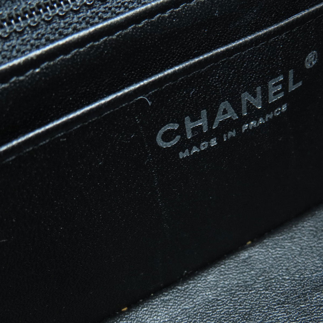 CHANEL Shoulder Bag lambskin black ChainShoulder Matelasse SilverMetal