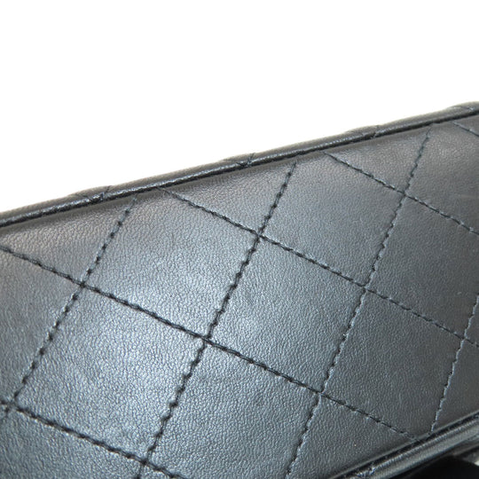 CHANEL Shoulder Bag lambskin black ChainShoulder Matelasse SilverMetal