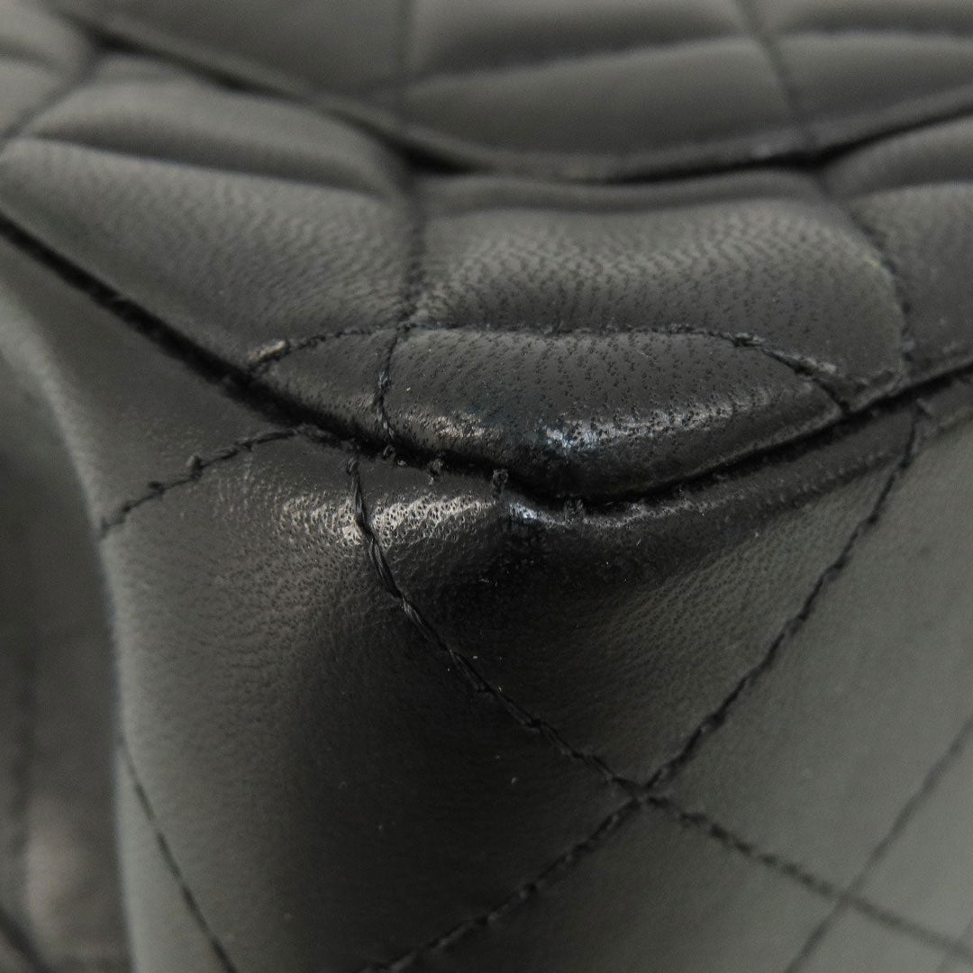 CHANEL Shoulder Bag lambskin black ChainShoulder Matelasse SilverMetal