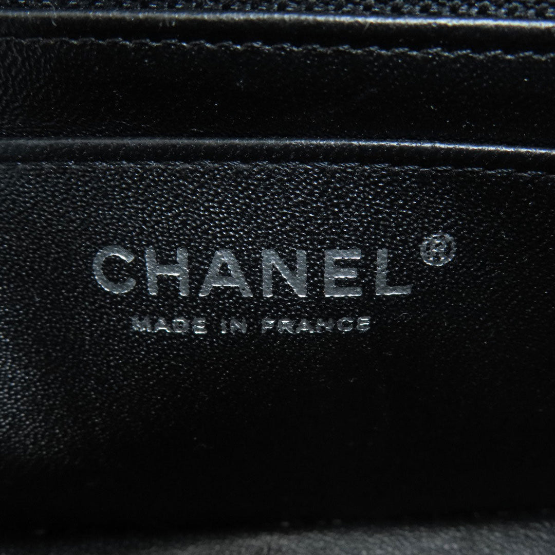 CHANEL Shoulder Bag lambskin black ChainShoulder Matelasse SilverMetal