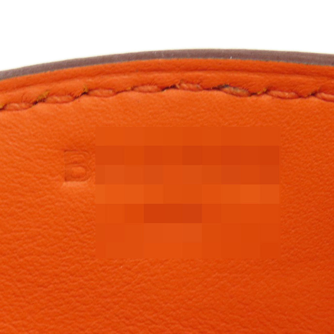 HERMES Shoulder Bag Taurillon Clemence Orange Sac A Depeche 21 Silver Metal Women Used Authentic
