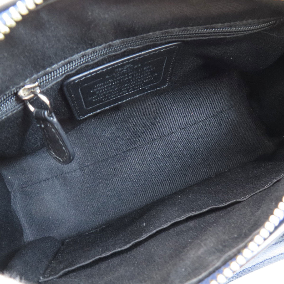 COACH Handbag F56125 leather blue 2WAY Women Used Authentic