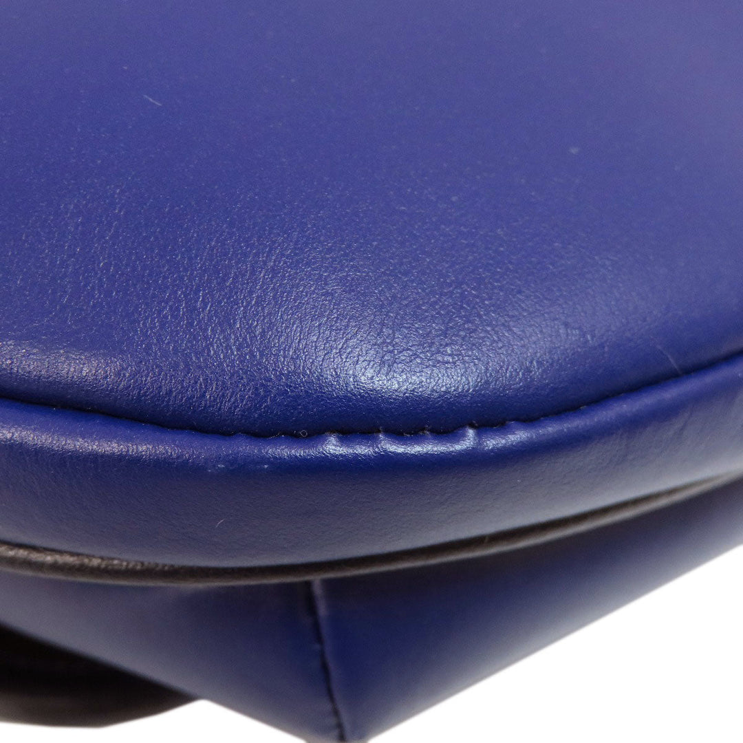 COACH Sling bag C3748 leather blue Simple design Women Used Authentic