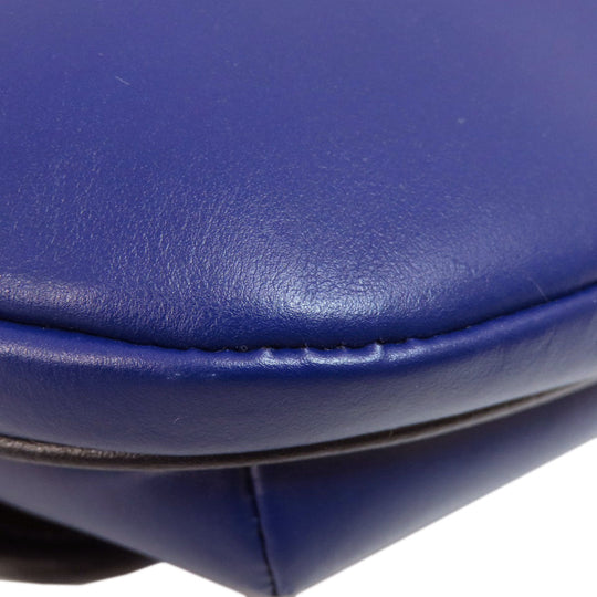 COACH Sling bag C3748 leather blue Simple design Women Used Authentic