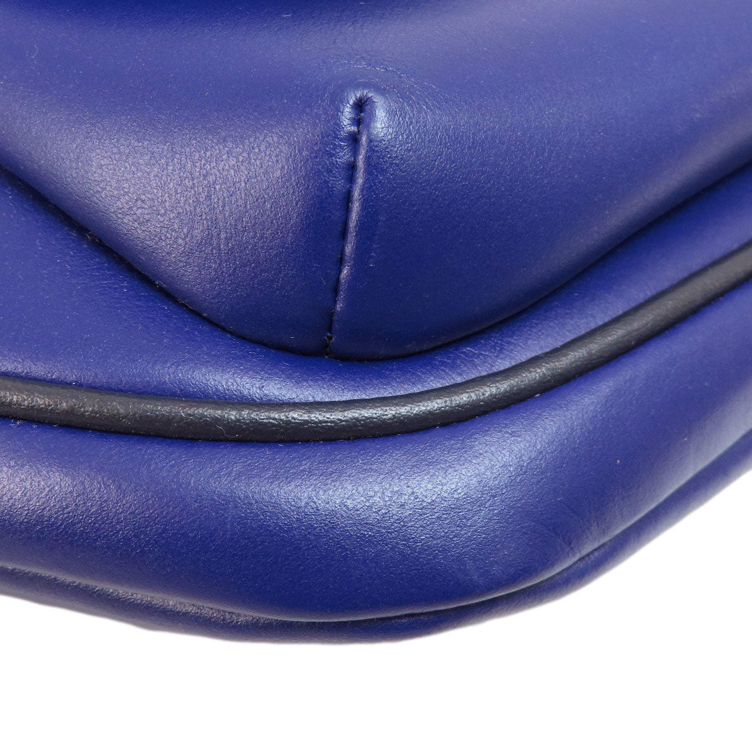 COACH Sling bag C3748 leather blue Simple design Women Used Authentic