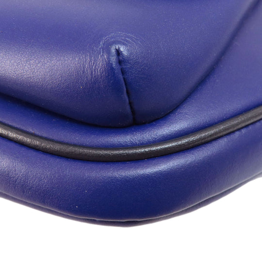 COACH Sling bag C3748 leather blue Simple design Women Used Authentic