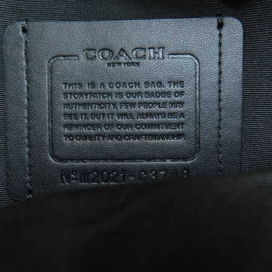 COACH Sling bag C3748 leather blue Simple design Women Used Authentic