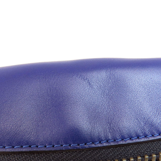 COACH Sling bag C3748 leather blue Simple design Women Used Authentic